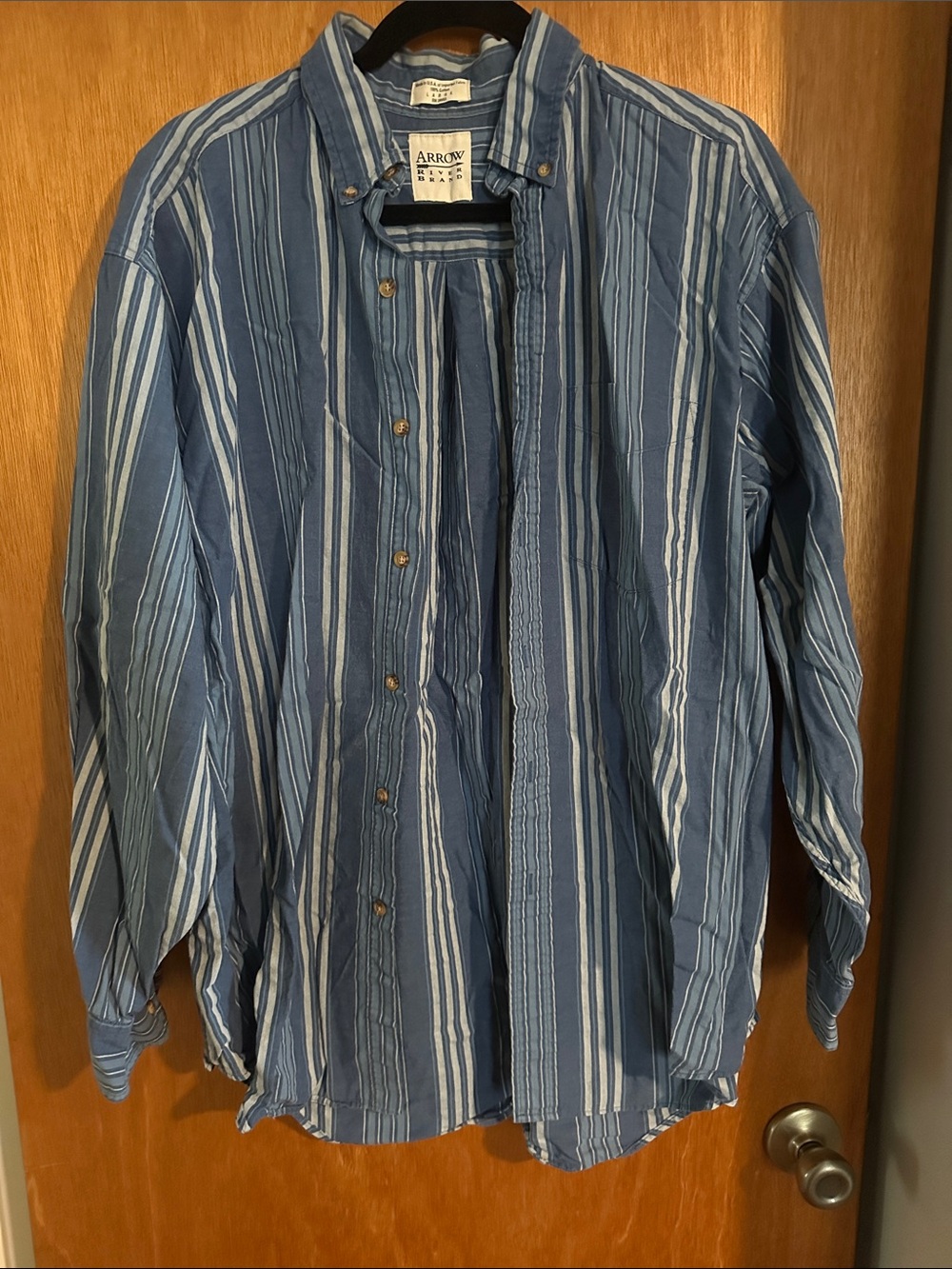 Arrow River Brand Blue Multi-Stripe Button-Down Shirt